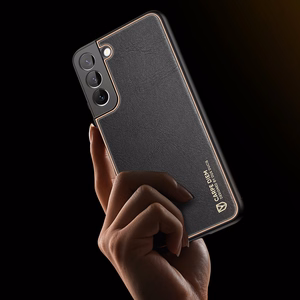 Dux Ducis Yolo tyylikäs suojus ekologisesta nahasta Samsung Galaxy S22 + (S22 Plus) punainen