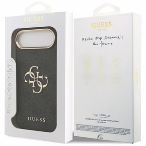 GUESS suojakuori iPhone 17 Air GUHCP17M4GMGCGR (PU-kuori isolla 4G Classic -logolla) kultainen musta