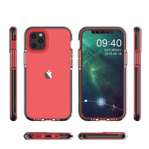 Spring Case kirkas TPU geeli suojakuori värikäs kehys iPhone 13 mini tummansininen tummansininen