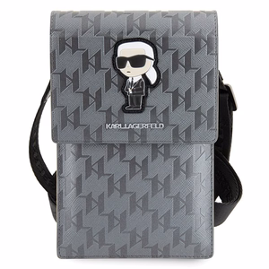 Karl Lagerfeld laukku KLWBSAKHPKG kotelo - hopea Saffiano Monogram Ikonik