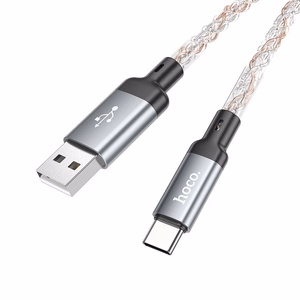 Hoco USB-A - USB-C -kaapeli 3A 1 m U112 - harmaa
