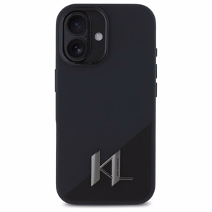Karl Lagerfeld Silikoninen Shadow Metal Initial MagSafe Suojakuori iPhone 16:lle - musta