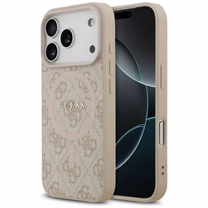 Guess 4G Ring Classic Logo MagSafe-suojakuori iPhone 17 Pro:lle - vaaleanpunainen