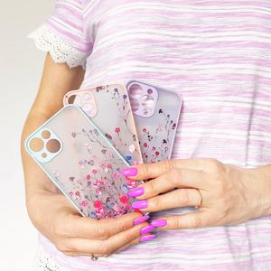 Design Kotelo iPhone 12 Pro kukkakotelo vaaleansininen