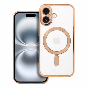 Suojakuori iPhone 16:lle Electro Mag Cover yhteensopiva MagSafe-version kanssa kultainen
