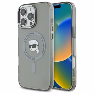 Karl Lagerfeld Suojakuori iPhone 16 Pro Max 6.9 KLHMP16XHLSKIK Musta Kova IML Metal Karl Head MagSafe