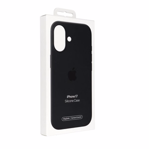 iPhone 17 silikoninen suojakuori MagSafella - musta