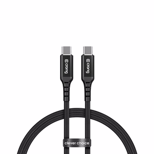 Crong Armor Link USB-C–USB-C-kaapeli, 120 cm, 100 W PD, 5 A, musta