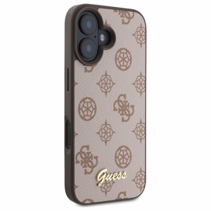 Guess Peony Script MagSafe Suojakuori GUHMP16SPGPYSW iPhone 16:lle - Ruskea