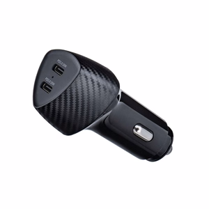 Autolaturi Forcell F-Energy Carbon 2 x USB C QC3.0 PD 3A 40W CC50-2C musta