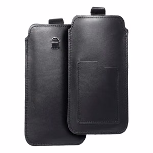 ROYAL - Nahkainen yleisvyöpussi / musta - Koko 2XL+korkea - Samsung S21 Ultra / Huawei P Smart 2021 / Xiaomi Redmi 12 / Oppo A98 5G