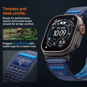 SPIGEN ATHLEX AIR 2 Apple Watch 8 / 9 / 10 / 11 / SE / Ultra (44 / 45 / 46 / 49 MM) Active tummansininen