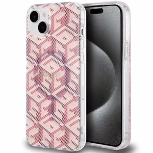 Guess IML GCube MagSafe Suojakuori iPhone 15 Plus / 14 Plus:lle - vaaleanpunainen
