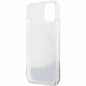 GUESS case for IPHONE 13 / 14 / 15 GUHCP14SLCSGSGH (Liquid Glitter Marble) white
