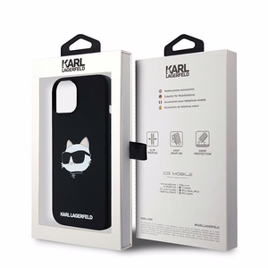 Karl Lagerfeld Silicone Choupette Head MagSafe silikoninen suojakuori iPhone 15 Plus / 14 Plus:lle - musta