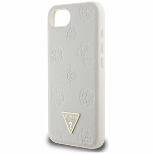 GUESS Grained Hot Stamp Peony Triangle Logo MagSafe Alkuperäinen Suojakuori iPhone 17e/16e:lle - Beige