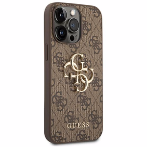 Guess 4G Big Metal Logo kotelo iPhone 14 Pro - ruskea