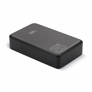 Varavirtalähde 20 000mAh, 1x USB, 2x USB-C, 20W, QC4+, LCD-näyttö, musta