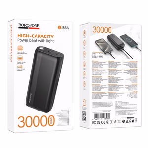 Borofone BJ86A Victoria varavirtalähde 30000mAh 2xUSB musta