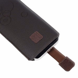 WONDER Deko Pouch Case (koko XXL) Samsung S25 Ultra/S24 Ultra/M35/M23/A16 5G/Xiaomi Redmi 14C:lle suklaa