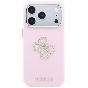 Guess Smooth & Big Strass Logo -suojakuori iPhone 18 Pro Max / 17 Pro Max – vaaleanpunainen