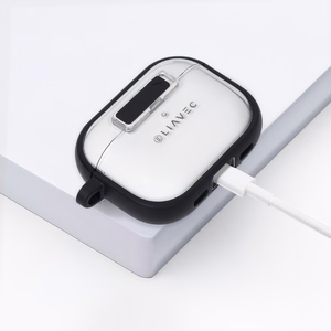 Liavec SlideLock Case for Apple AirPods Pro 3 transparent-black