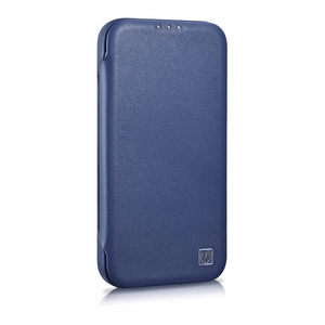 iCarer CE Premium Nahka Folio Case iPhone 14 Plus Magneettinen Flip Nahka Folio Case MagSafe Blue (WMI14220715-BU)