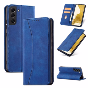 Magnet Fancy Suojakuori Samsung Galaxy S23+:lle lompakkokotelo jalustalla sininen
