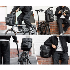 Rockbros AS-158 ohjaustangon laukku Brompton-taittopyörälle 18L - musta