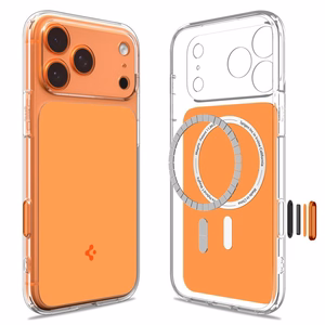 Spigen Thin Fit MagSafe Suojakuori iPhone 17 Pro:lle - Läpinäkyvä Oranssi