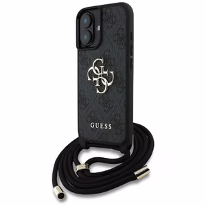 Guess suojakuori iPhone 16:lle GUHCP16SP4GMGCRK (CBDY PU 4G Big Logo W/Cord Strap) - musta