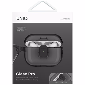 Uniq Glase Pro Suojakuori AirPods Pro 2:lle - musta