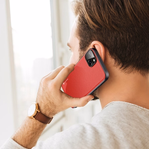 Dux Ducis Fino kotelo kansi valmistettu nailon iPhone 14 Plus punainen