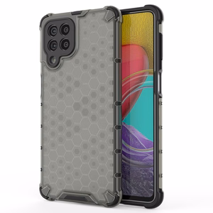 Honeycomb tapauksessa panssaroitu kansi geelirunko Samsung Galaxy M53 5G musta musta