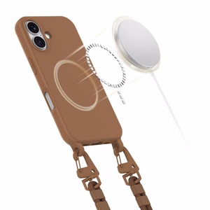 Tech-Protect MagNecklace MagSafe Suojakuori kaulanauhasolmulla iPhone 16:lle - Ruskea