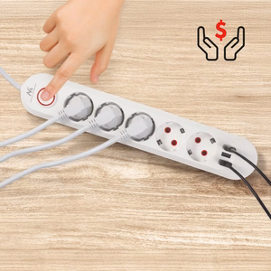 Maclean MCE395 W – power strip, 5 sockets + 3×USB, 110–240 V AC, 50/60 Hz, 2.1 A, up to 2500 W, 1.5 m, white