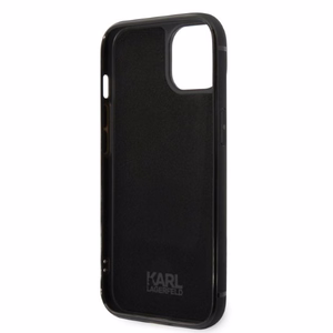 Karl Lagerfeld Signature Logo Cardslot suojakuori iPhone 14 Plus:lle - musta