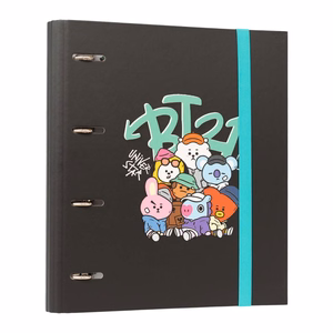BT21 Street Mood A4 -kansio 4 renkaalla ja kuminauhalla