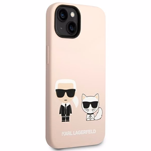 Karl Lagerfeld KLHMP14MSSKCI iPhone 14 Plus 6.7 kovakuori vaalea vaaleanpunainen / vaalea vaaleanpunainen Silicone Karl & Choupette Magsafe