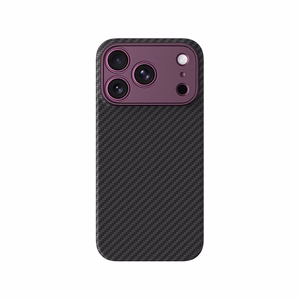 AmazingThing Titan Max Lens suojakuori mallille iPhone 18 Pro, aramidikuitua, kameransuojuksella, MagSafe-yhteensopiva – väri: violetti