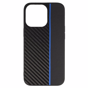 Tel Protect CARBON Suojakuori iPhone 13 Pro:lle musta sinisellä raidalla