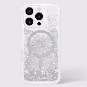 Case-Mate Waterfall MagSafe suojakuori iPhone 16 Pro -laitteelle, hopeanvärinen