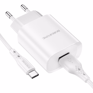 Borofone Seinälaturi BN1 Innovative - USB - 2,1A USB-C-kaapelilla valkoinen