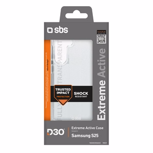SBS D3O suojakuori Samsung Galaxy S25 -puhelimelle - läpinäkyvä