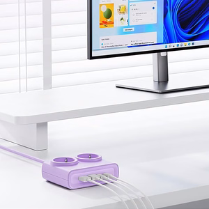 Orico PDC25 25W 6in1 jatkojohto 2x AC + 2x USB-A + 2x USB-C - violetti