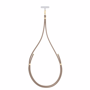 3mk EasyClip Elite puhelimen kaulahihna, Taupe (kultaiset osat)