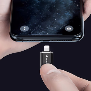 Wozinsky WALC-01 Lightning - USB-C Sovitin - Musta