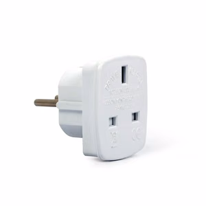 Gembird A-AC-UKEU-001 power plug adapter Type G (UK) Type F white