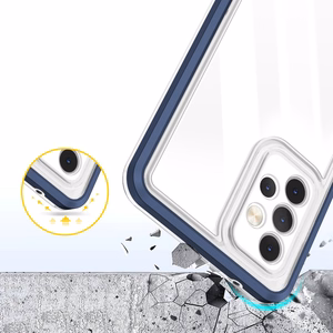 Kirkas 3in1 Asia Samsung Galaxy A13 5G Frame Gel Cover Sininen