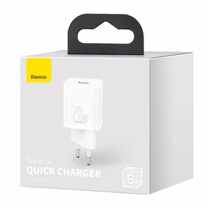 Laturi Baseus Super Si 20W USB-C valkoinen CCSUP-B02